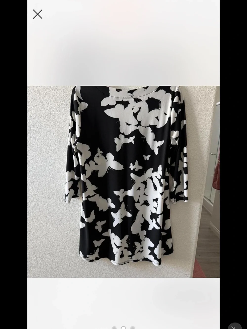 Attitudes by Renee Black & White Butterfly V-Neck Tunic